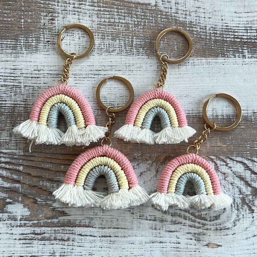 Macrame Rainbow Keychains